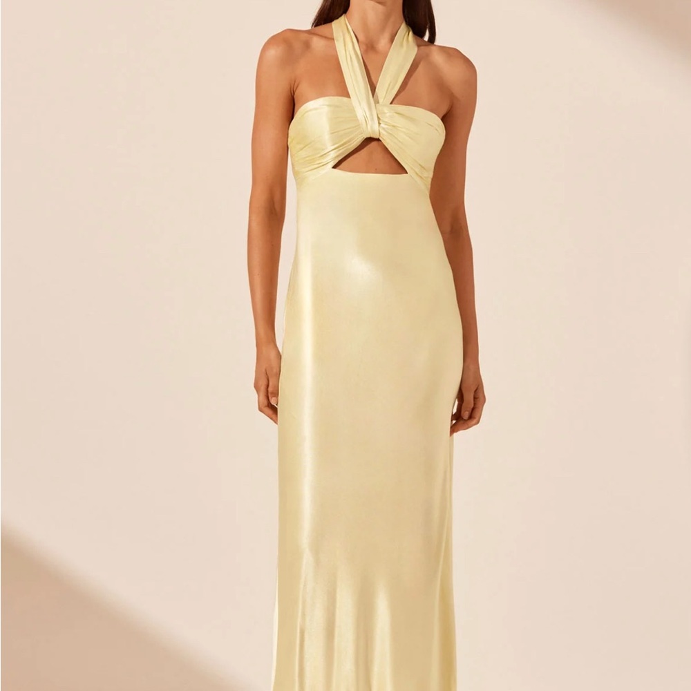 Shona Joy Elegant Yellow Halter Dress